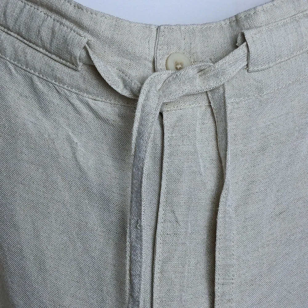 Cubavera Mens Linen Blend Drawstring Pants Beige Casual Resort Coastal